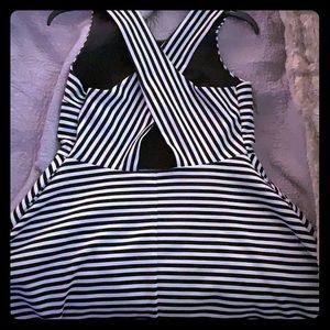 Stripped cross back dress